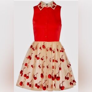 FABULOUS!! Alice + Olivia Cherry Collared Tulle Dress NWT ! Absolutely stunning